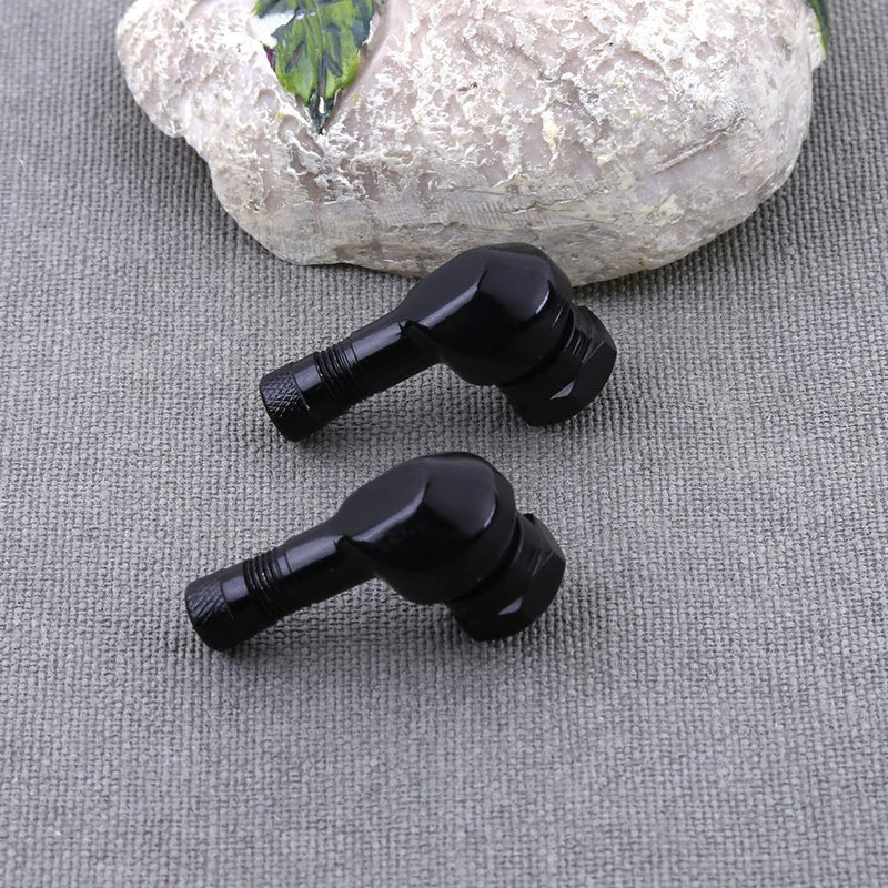 2pcs 90° CNC Aluminum Motorcycle 11.3mm Rim Tire Tyre Valve Stems(Black)