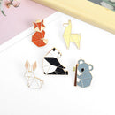 Cute Alpaca Rabbit Origami Animal Brooch Brooches Lapel Pin Badges Enamel Pin