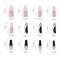 with Taichi Design Long Coffin False Nail Tips White and Black Mixed Colors