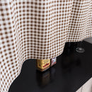 Short Curtain Shading Curtains Home Decor for Window Screen (Brown Grid)