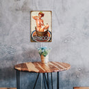 Women Retro Metal Tin Painting Signs Cave Plate Rectangular Wall Art Poster
