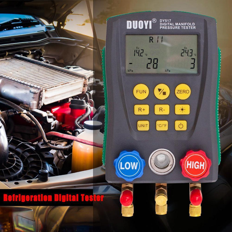 DY517 Pressure Gauge Refrigeration Digital Vacuum Pressure Manifold Tester