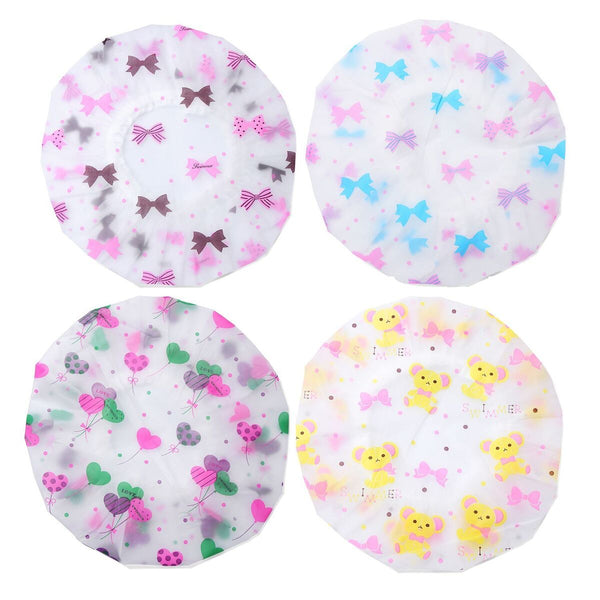 Waterproof Reusable Thicken Elastic Shower Cap Hair Cover Bath Hat Spa Bathing