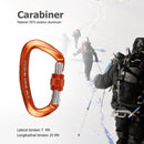 25KN Rock Climbing Carabiner D-Shaped Hot-Forged Magnalium Locking Climbing Hook