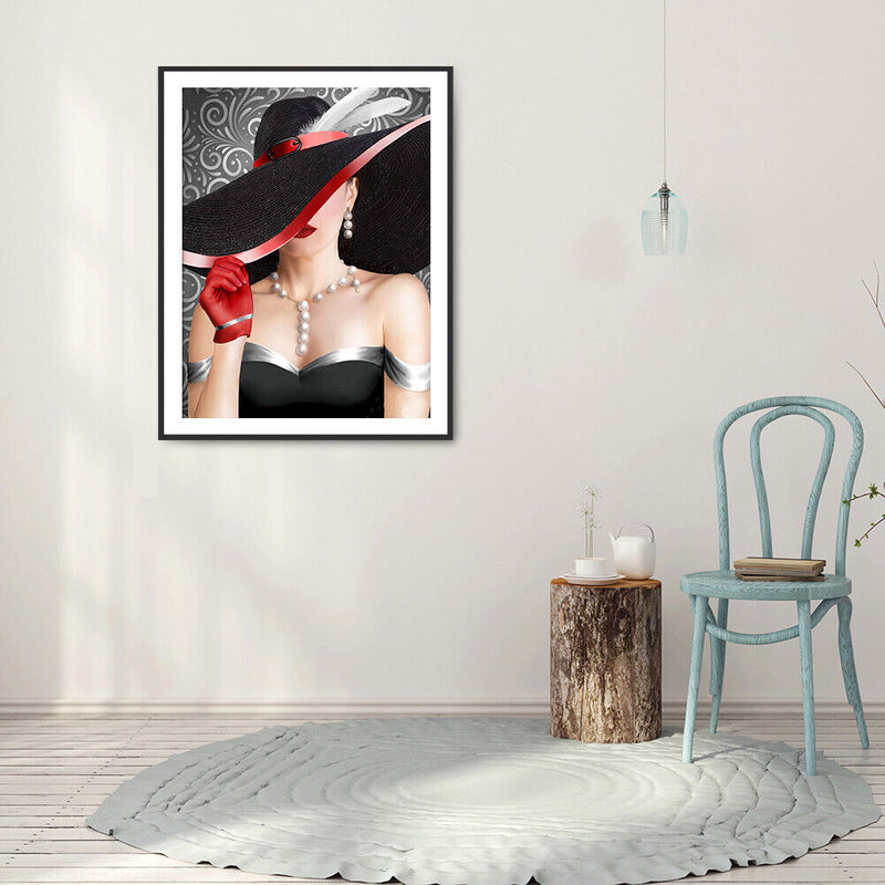 Elegant Lady Full Round Drill Mosaic Diamond Painting Rhinestone Crafts Decor