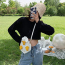 Fashion Women Duck Shape PU Leather Cartoon Patchwork Handbags Crossbody Bags
