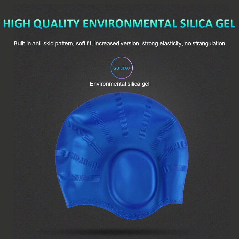 Swimming Caps Men Women Waterproof Swim Pool Cap Ear Protect Silicone Divin