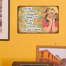 Metal Tin Sign Poster Retro Girl Plate Plaque for Bar Pub Club Wall Art (F)