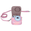 PU Leather Camera Case Protector for Instax Mini 11 9 8+ 8 (Aurora Pink) Newly