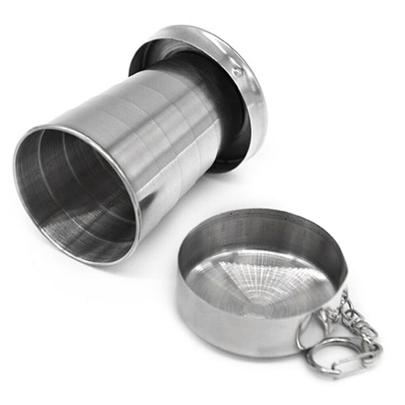 Stainless Steel Foldable Cup Outdoor Camping Travel Portable Teacup (250ml)