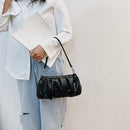 Fashion Ladies Party Wristlet Underarm Bag Cloud Pleated Handbag PU Leather Tote