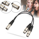XLR 3 Pin Male to 2 XLR Female Connector Microphone Extension Cable Cord S Newly
