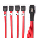 Mini SAS Power Cable SFF-8087 to 4 SATA Computer Hard Drive Data (Red)