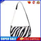 Plush Handbags Female Zebra Print Shoulder Underarm Bag Chain Purses (3)