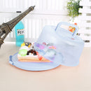 10 inch Round Portable Cake Box Fresh-keeping Case Birthday Decor (Blue) Newly