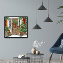 DIY Printed Welcome Christmas Cross Stitch Partial Embroidery Canvas Wall Decor