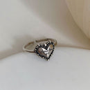 Rings Simple Adjustable Hand Decoration Hollow Out Ring Heart Shape Open Ring