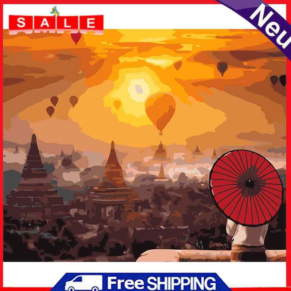 Hot Air Balloon 50x40cm Oil Paint By Numbers DIY Painting SXD216025