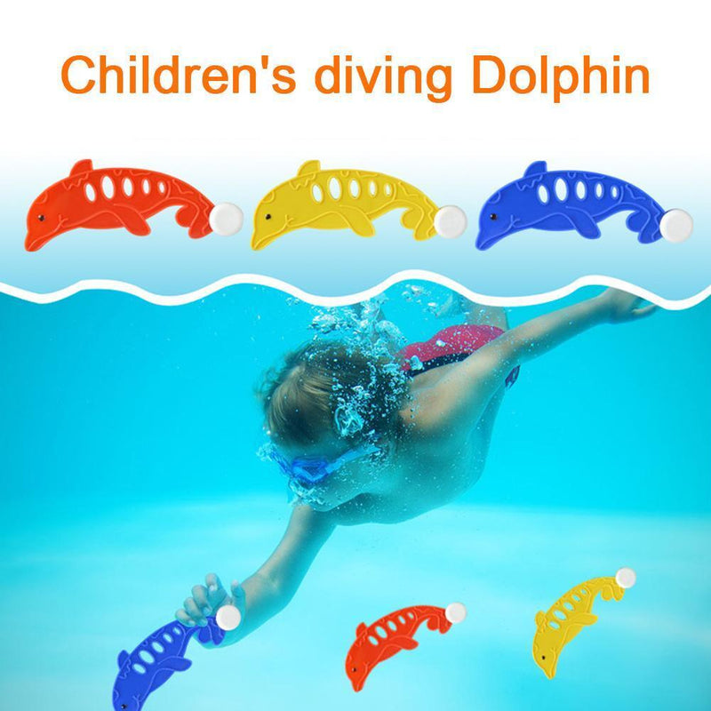 3pcs Underwater Training Children Pool Throwing Diving Game Toys (Dolphin)