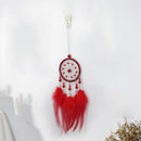 akaddy Red Feathers Beads Handmade Dreamcatcher Craft Dream Catcher Net Hom