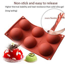 6 Cavity Half Ball Sphere Cake Silicone Mold Muffin Chocolate Baking Pan Mould