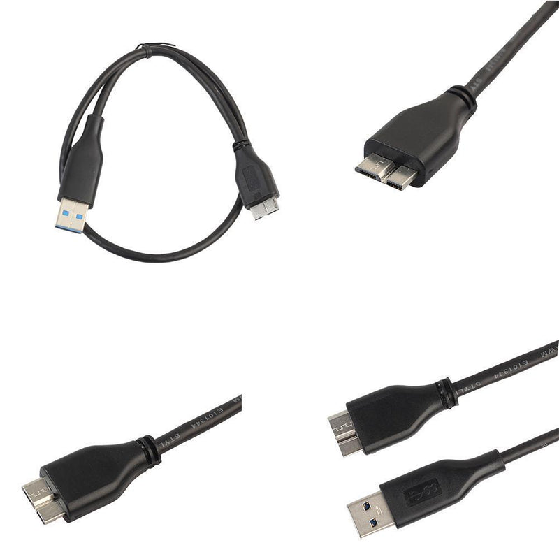 47cm 1.5ft USB 3.0 Male-A to USB3.0 Micro-B Data Cable Black