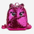 Preppy Shoulder School Bags Women Eyes Print Sequins Backpacks Girls Rucksack