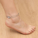 Heart Adjustable Chain Women Foot Anklet Beach Summer Jewelry Double Layer