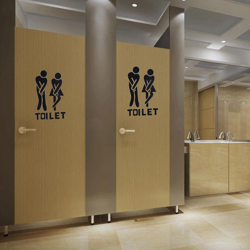 Removable Bathroom Door Wall Stickers Man Woman Toilet Sign Paste Newly