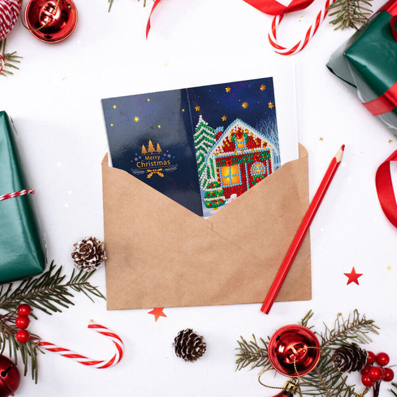 DIY Diamond Painting Greeting Card Mosaic Santa Claus Christmas Postcards Decor