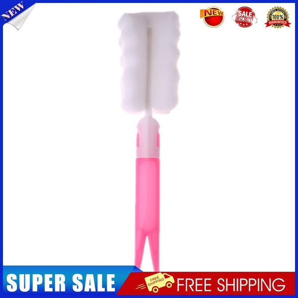 Sponge Cup Brush Removable Handle Cup Cleaning Brush Bottle Scrubber (Pink)