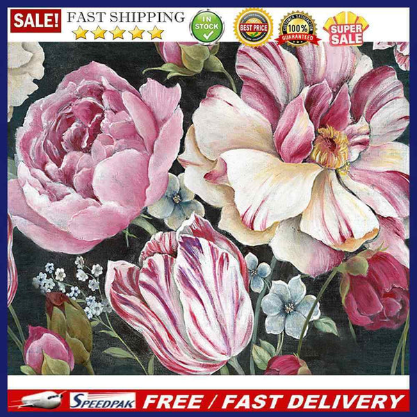 Peonies in Bloom Oil Paint By Numbers DIY Handpainted on Canvas Home Decora