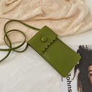 Candy Flower Women Shoulder Bag PU Crossbody Small Phone Pouch (Dark Green)