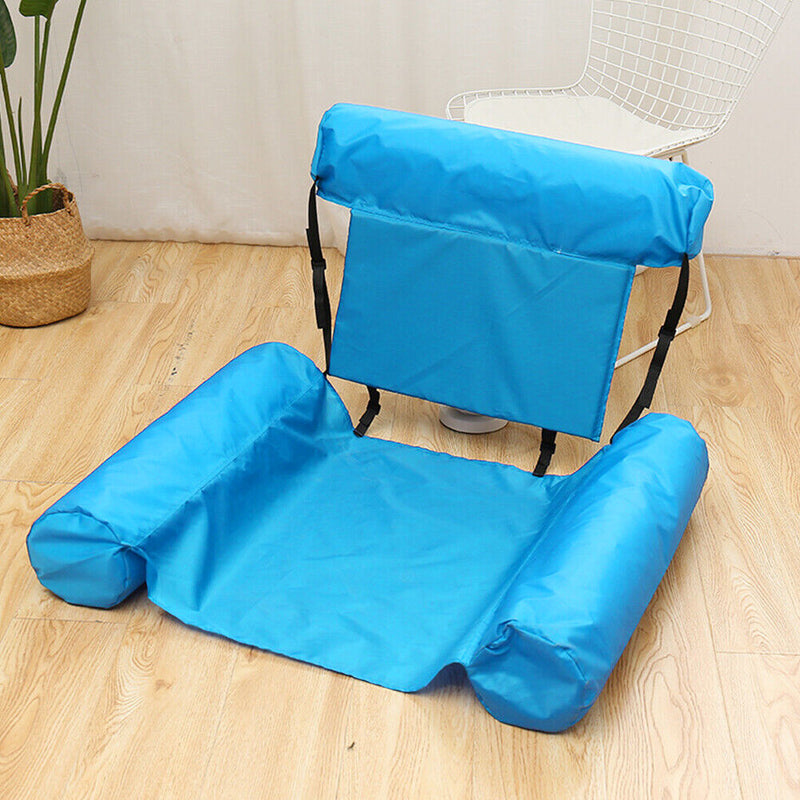 Floating Row Swimming Pool Inflatable Foldable Water Hammock Bed (Sky Blue)