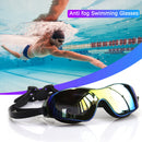 Adults Swimming Eyewear Outdoor Waterproof Anti-fog Diving Goggles (Black)