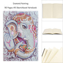 DIY Elephant Special Shaped Diamond Painting 50 Page A5 Sketchbook Painting