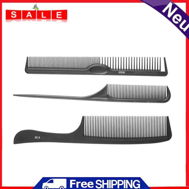 Affeco-Set Comb, Anti-static, Black, with Professional Tool,