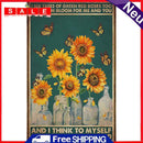 11CT Full Embroidery Sunflower Cotton Print Cross Stitch Kits Home Decoration