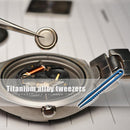 Pocket TC4 Titanium Alloy Tweezers Outdoor Camping Clamping Gadget (Blue)