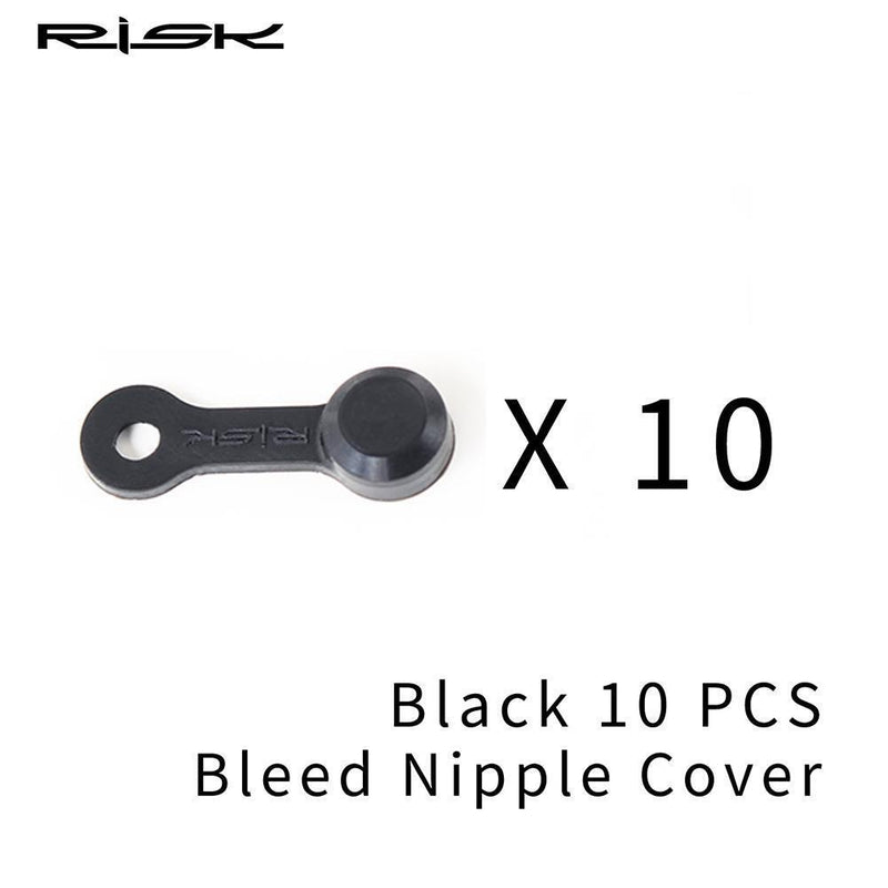50pcs RISK Bicycle Bleed Nipple Screw Cap Oil Disc Brake Dust Cover (Black)
