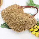 Summer Women Straw Handbag Woven Shoulder Bag Female Beach Vacation Travel Tote