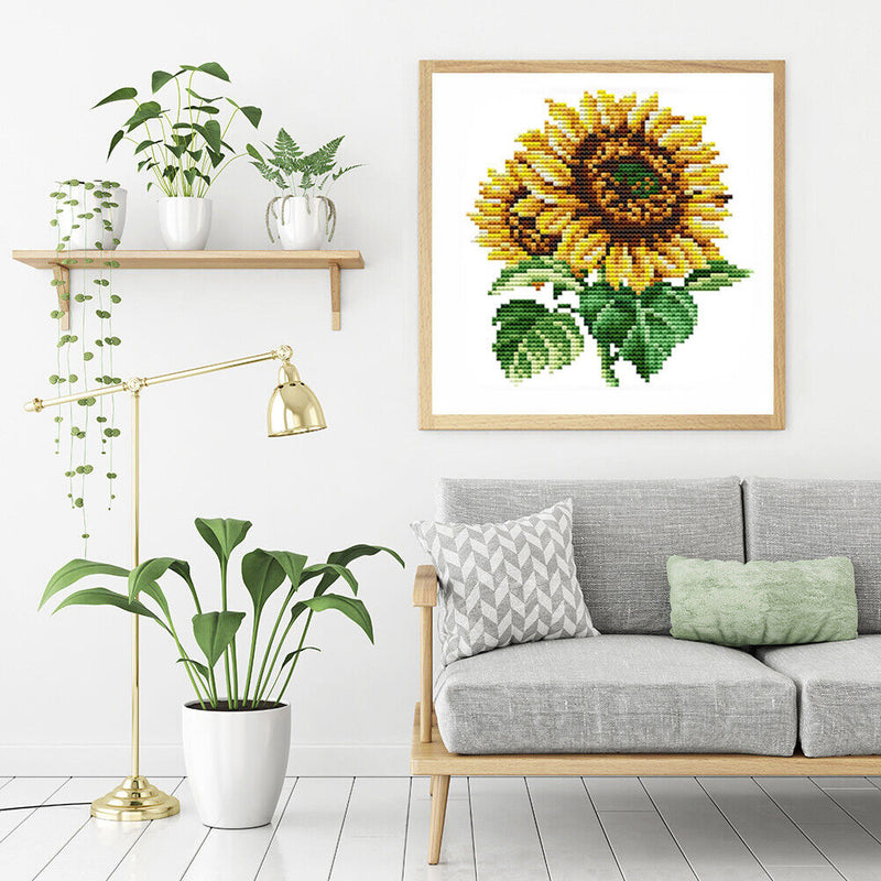 14CT Partial Cross Stitch Sunflower Counted DIY Wall Art Crafts Home Decoration
