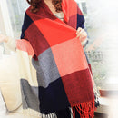 Women Scarf Fringed Plaid Long Tartan Shawls and Wraps Gift for Women Girl