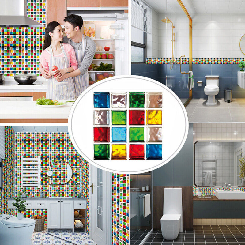 Retro Floor Tiles Wall Stickers Self-adhesive Decals for Kitchen (MSC062) Newly