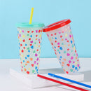 Fashion Temperature Discoloration Portable Coffee Drink Ware Straw Cup Beverage