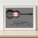 Sunset Guitar Tree Canvas Painted Oil Paint By Numbers Kit Bedroom Wall Art