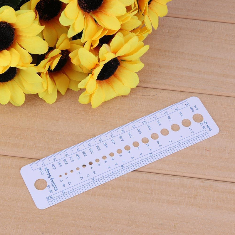 1pc Professional Knitting Needle Gauge Plastic Inch cm Home Sewing Ruler Tool