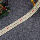 5 Yards/Lot Hooked With Love Printed Cotton Ribbons DIY Sewing Label Tags Newly