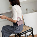 Portable Women Mini Handbag Women PU Shoulder Crossbody Bag Stone Pattern Totes