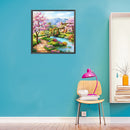 5D DIY Diamond Painting Peach Garden Full Round Drill Mosaic Rhinestone Picture